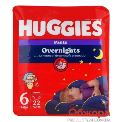 Підгузки-трусики Huggies Нічні 6 (15-25кг) 16х2 – ІМ «Обжора»