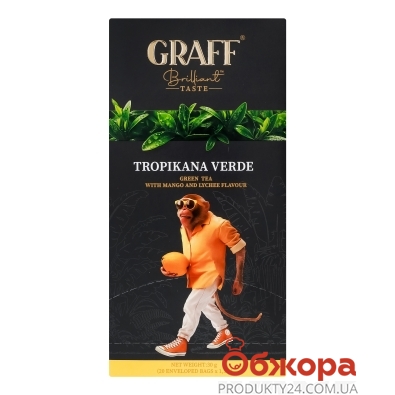 Чай Graff 1,5г*20пак Tropikana verde green tea with mango and lychee flavour – ІМ «Обжора»