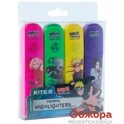 Набір Kite маркерів Highlighter 4кольори Naruto – ІМ «Обжора»