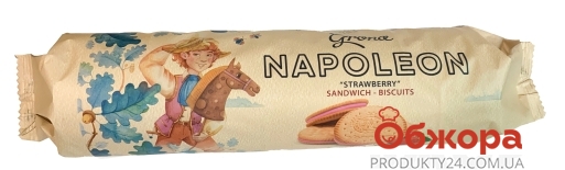 Печиво Grona 240г сендвіч Napoleon Strawberry – ИМ «Обжора»