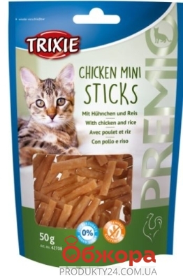 Ласощі д/котівTrixie Premio Mini Sticks курка рис50г – ІМ «Обжора»