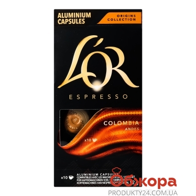 Кава L`or 52г Colombia Andes espresso натуральна мелена в капсулах – ІМ «Обжора»