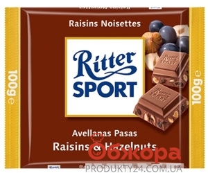 Шоколад Риттер спорт (Ritter Sport) орех-изюм, 100 г – ІМ «Обжора»