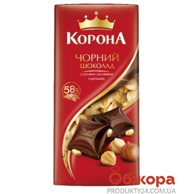 Шоколад черный целый орех Корона 90 г – ИМ «Обжора»