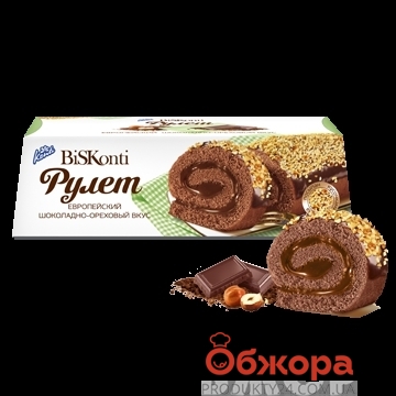Рулет Конти (Konti) шоколадно-ореховый 220 г – ІМ «Обжора»