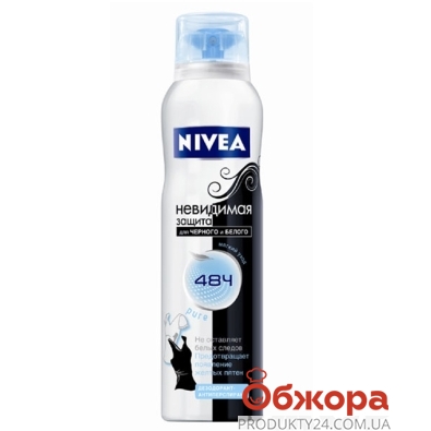 Дезодорант NIVEA 150 мл, Pure невидимий захист д/чорн,и біл, – ІМ «Обжора»