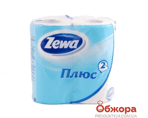 Туалетная бумага Зева (ZEWA) Плюс голубая, 4 шт – ИМ «Обжора»