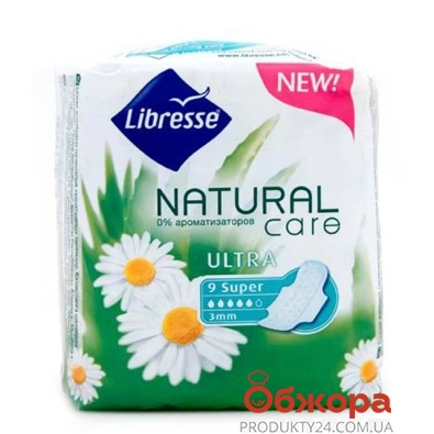 Прокладки LIBRESSE Natural Care Ultra Super 9шт кр – ІМ «Обжора»
