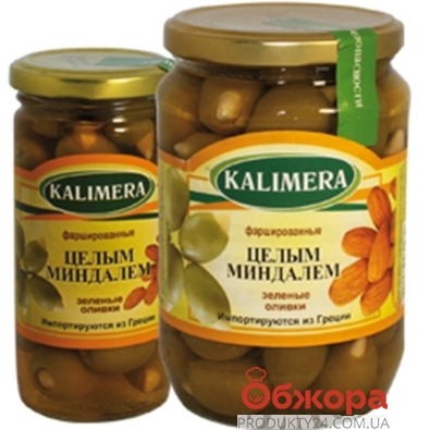 Оливки Калимера (KALIMERA) фаршированные целым миндалем 260 гр. – ИМ «Обжора»