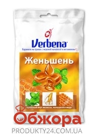 Леденцы Вербена Женьшень + мед и витамином С 60 гр. – ИМ «Обжора»