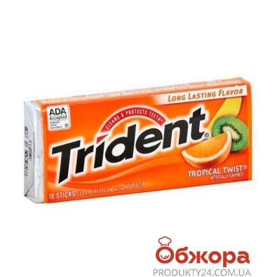 Жевательная резинка Тридент тропические фрукты 18 пластинок – ІМ «Обжора»