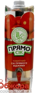 Сок Прямо сок томатный 0.95 л – ІМ «Обжора»