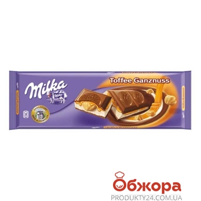 Шоколад молочний цільний горіх карамель Milka 300 г – ІМ «Обжора»