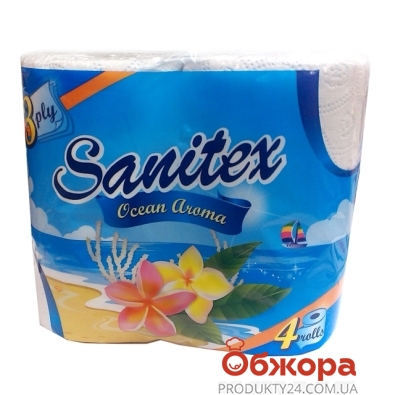 Т/бумага Санитекс.4.с ароматом океана 3слоя,50% целюл. – ИМ «Обжора»