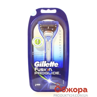 Станок Джилет (Gillette) FUSION ProGlide  Silver + 2 картр. – ИМ «Обжора»