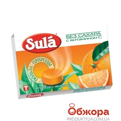 Леденцы Сула (Sula) блистер апельсин ментол 18 г – ІМ «Обжора»