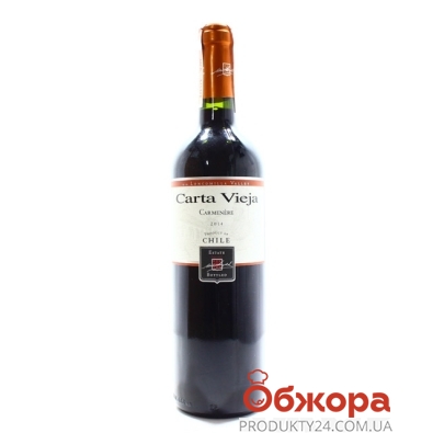 Вино Карта Вьеха (Carta Vieja) Карменер красное сухое 0,75 л – ИМ «Обжора»