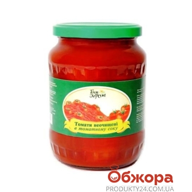 Конс, Бон Херсон 700г томати не очищені в с/соку – ІМ «Обжора»