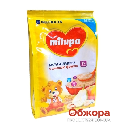Каша Milupa 210г молочна мультизлакова з фруктами м/у з 7 міс – ІМ «Обжора»