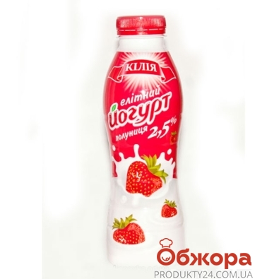 Йогурт Кілія 2,5% 450г полуниця п/пляш – ІМ «Обжора»