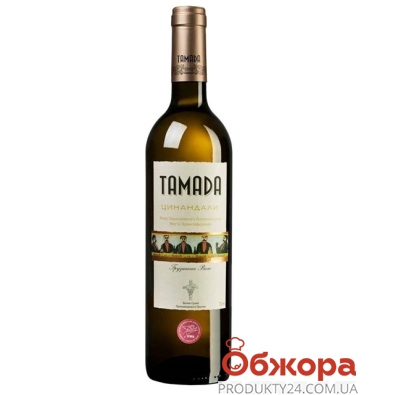 Вино Тамада (Tamada) Цинандали белое сухое 0,75л – ІМ «Обжора»