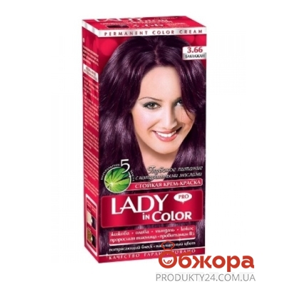 Краска Леди ин колор (Lady in color) для волос N3.66 баклажан – ІМ «Обжора»
