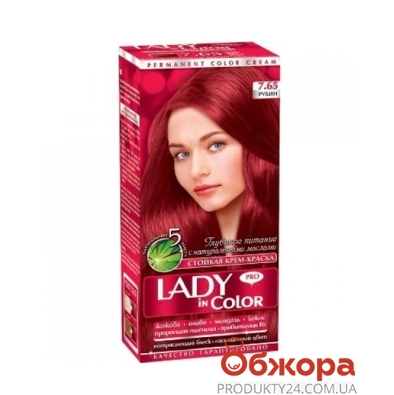 Краска Леди ин колор (Lady in color) для волос N7.65 рубин – ИМ «Обжора»