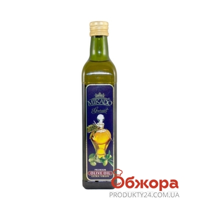 Масло Микадо EV премиум 0,5 л оливковое Extra Virgin раф. – ІМ «Обжора»