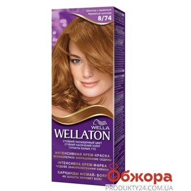 Краска Веллатон (Wellaton) для волос N8/74 Шоколад с карам. – ИМ «Обжора»