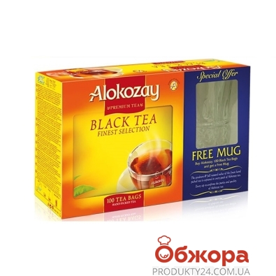 Набор Чайный Алокозай (Alokozay) Черный 100п + Чашка – ІМ «Обжора»