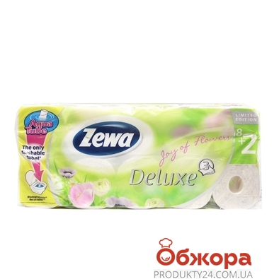 Туалетная бумага Зева (Zewa) Deluxe White ароматизирован. 8 шт. – ИМ «Обжора»