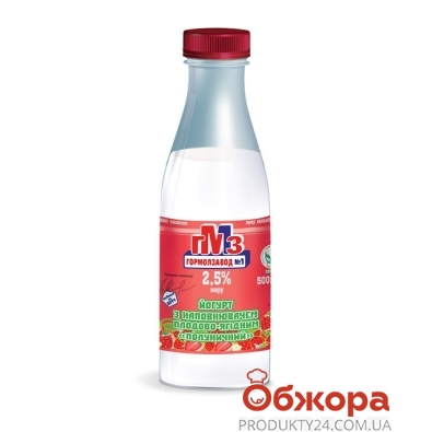 Йогурт ГМЗ №1 Клубника 2,5% 500г – ІМ «Обжора»