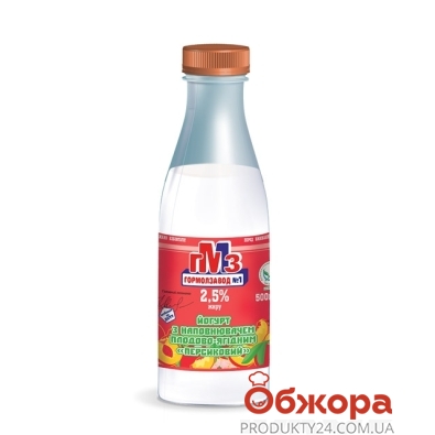 Йогурт ГМЗ №1 Персик 2,5% 500 г – ІМ «Обжора»