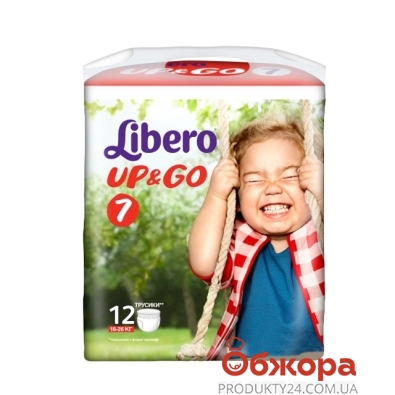 Трусики детские Либеро (Libero) Up&Go 7 XL Plus(16-26 кг.) 12 шт – ІМ «Обжора»