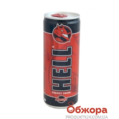 Напиток энергетический Хелл (Hell) классический 0,25 л – ИМ «Обжора»