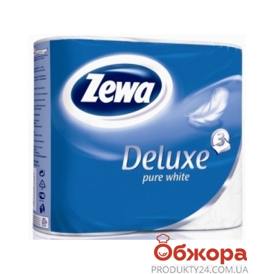 Туалетний папір ZEWA Deluxe White Pure 4 шт – ІМ «Обжора»