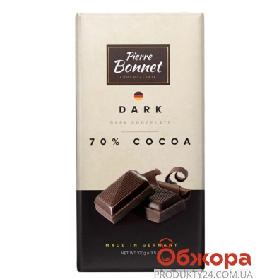 Шоколад Пьер Боне (Pierre Bonnet) черный 70%, 100 г – ІМ «Обжора»