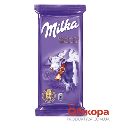 Шоколад Милка (Milka) молочный без добавок, 90 г – ИМ «Обжора»
