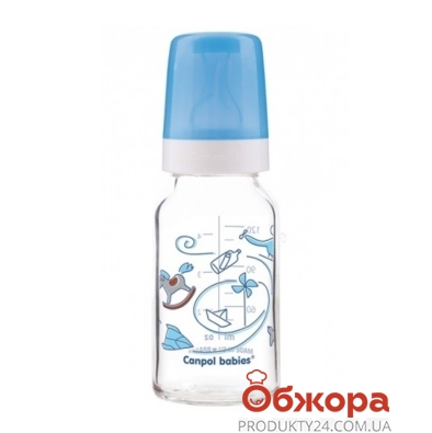 Бутылочка стекло Канпол (Canpol) , с рисунком, 120 мл – ИМ «Обжора»