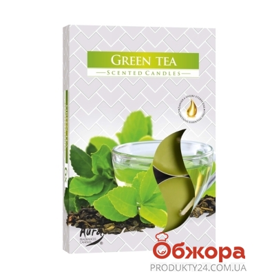 Аромасвеча Биспол (Bispol) Зеленый чай 6 шт – ІМ «Обжора»