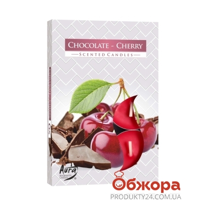 Аромасвеча Биспол (Bispol) Шоколад-вишня 6 шт – ІМ «Обжора»