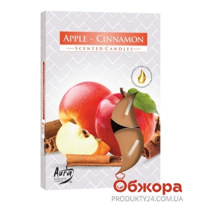 Аромасвеча Биспол (Bispol) Яблоко-корица 6 шт – ІМ «Обжора»