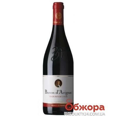 Вино Франция Барон д'Ариньяк Каберне Совиньон красное сухое 0,75 л – ИМ «Обжора»
