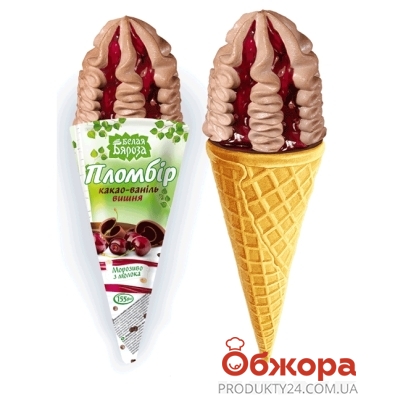 Мороженое Белая Береза Пломбир какао-ваниль-вишня, 155 г – ИМ «Обжора»
