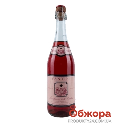 Вино игристое Сантини (Santini) Ламбруско Розато розовое п/сл 0,75 л – ИМ «Обжора»