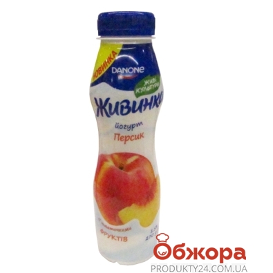 Йогурт Данон Живинка персик 1,5% 270г – ИМ «Обжора»
