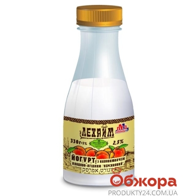 Йогурт Лехаим ГМЗ №1 персик Кошер 2,5% 330г – ИМ «Обжора»