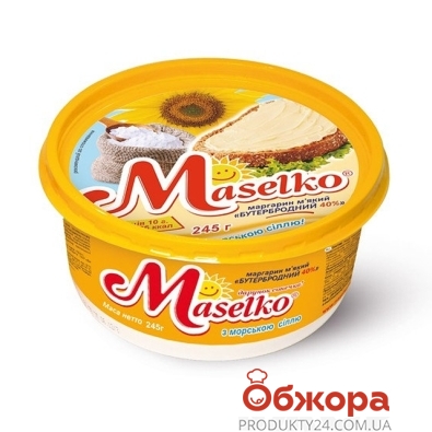 Маргарин мягкий Маселко (Maselko) Бутербродный 40% 245г – ИМ «Обжора»