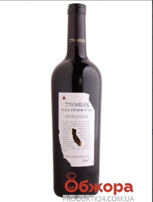 Вино 770 Майлз Зінфандель 0,75л. чер. сух. США – ІМ «Обжора»