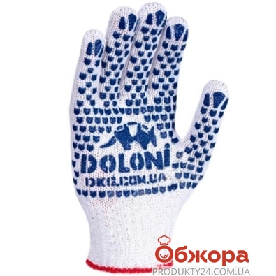 Перчатки Долони рабочие с синей точкой ПВХ 10 – ИМ «Обжора»